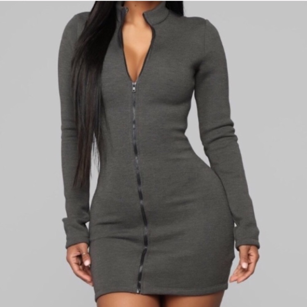 Mini Zip Up Dress